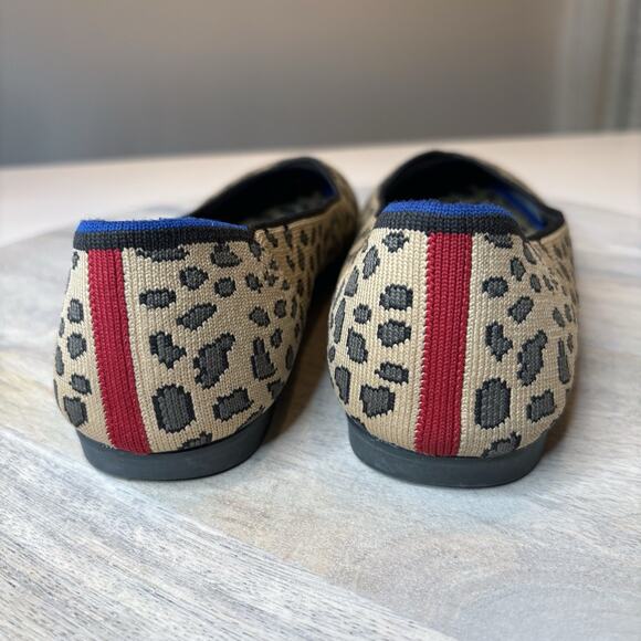 Rothy’s Leopard Print Rounded Toe Red Stripe Slip-On Ballet Flats US Size 6 M - Picture 11 of 11